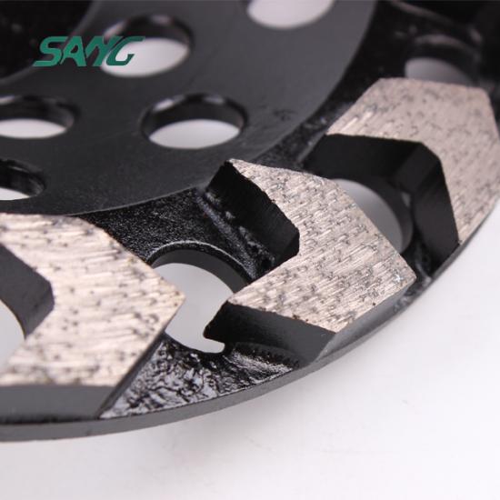  diamond cup wheel, V shape segment cup wheel, abrasive disc, arrow polishing pads
